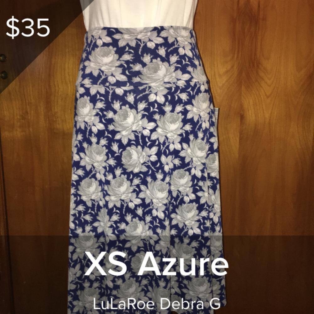 LuLaRoe XS Roses 🌹 Azure Skirt